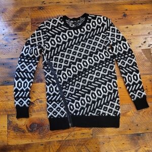 Black and White Geometric Pattern Sweater from Ann Taylor